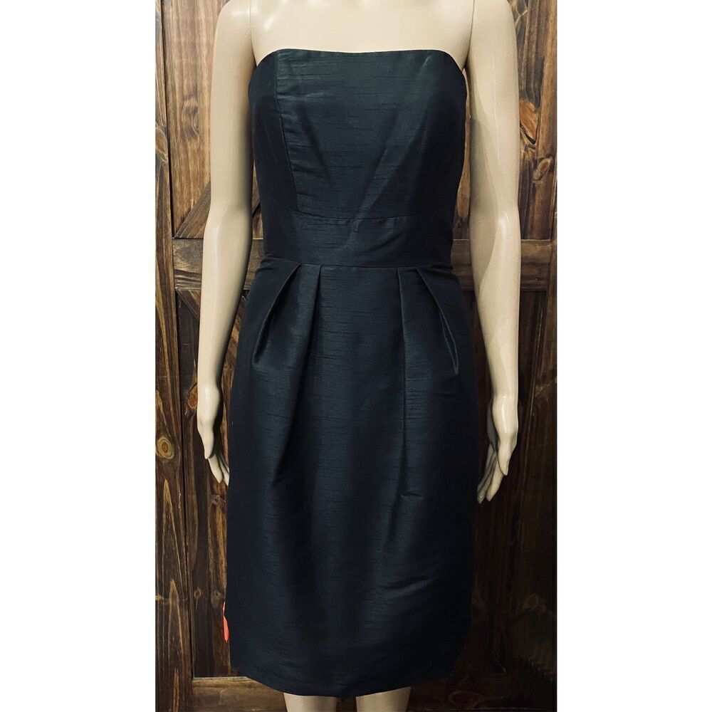 Alfred Sung Dupioni Black Bow Homecoming Wedding Cocktail Dress Sz 2
